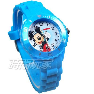 Disney 迪士尼 時尚卡通手錶 米老鼠 米奇 手錶 數字 女錶 男錶 藍色 D米奇藍大-1【時間玩家】