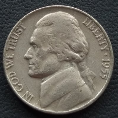 美國   傑佛遜    5分   1955-D   鎳幣       280-924