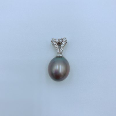【立勝當鋪】天然黑珍珠 鑽石墜子  編號S00059