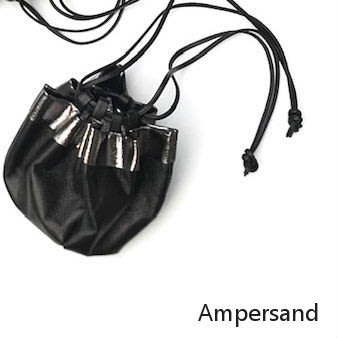 ˙ＴＯＭＡＴＯ生活雜鋪˙日本進口雜貨日本製Ampersand高質感真皮金屬色系x簡約黑束口圓筒包筒狀包肩背包(預購)