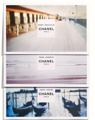 CHANEL 香奈兒 CHANEL LES EAUX 香奈兒精品淡香水系列 威尼斯+杜維埃+比亞里茲 明信片 組