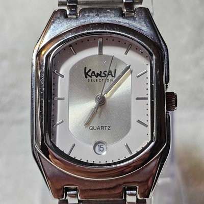 【一元起標】【精品廉售/手錶】日本潮牌Kansi Collection石英錶/雙色精鋼錶帶甚美/銀河瀉地美*靓款*防水*美品