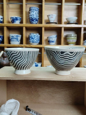 日本茶道具茶碗日式夫妻對杯，豪飲利器，全新攪泥胎，手工煎茶碗
