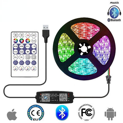 WS2812B Smart RGB Led Strip 30/60/144Pixels/m USB Bluetooth