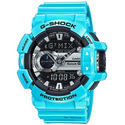G-SHOCK 音樂控制系列藍芽科技錶(GBA-400-2C)-光速藍/51.9mm限量款