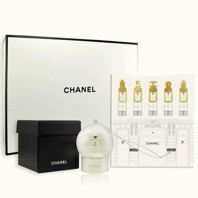 Chanel 香奈兒 精裝禮盒 迷你雪花球 水晶球 吊飾+金色書籤 化妝品專櫃滿額禮