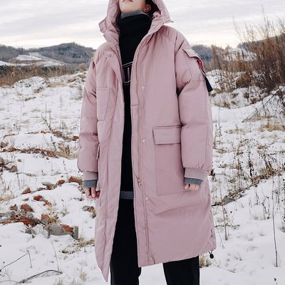 FINDSENSE品牌 秋冬季 新款 韓國 嘻哈純色 個性 長袖 運動 加厚 寬鬆顯瘦 長款外套  時尚 潮流上衣