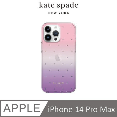 【kate spade】iPhone 14ProMax 精品手機殼-紫色星空
