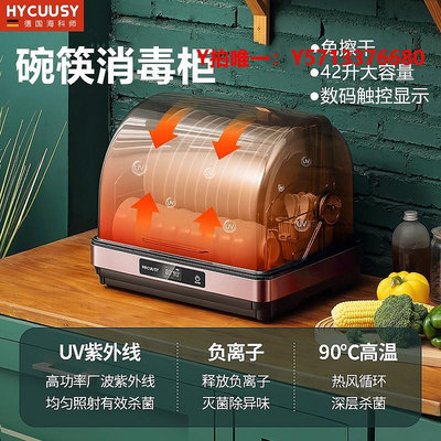 消毒柜德國HYCUUSY消毒碗柜家用小型臺式廚房餐具紫外線自動殺菌烘干機