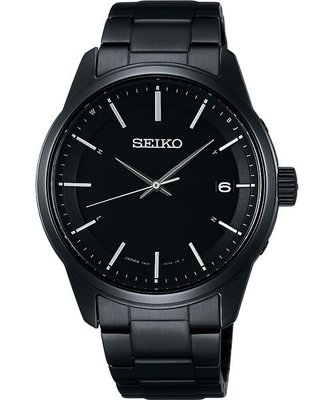 SEIKO SPIRIT 萬年曆太陽能電波腕錶(SBTM235J)-鍍黑/40mm7B24-0BJ0SD