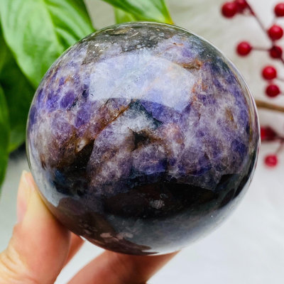 M32天然紫水晶球擺夢幻紫色水晶居家飾品，原石打磨，隨手一拍 水晶 擺件 原石【天下奇物】763