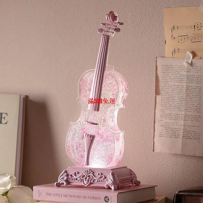 新品特惠小提琴 飄雪花音樂盒 八音盒 公主水晶球 擺件 女生小女孩生日禮物-滿599免運