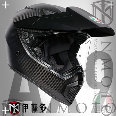 伊摩多※義大利 AGV AX 9 碳纖維消光黑 鳥帽 多功能帽 越野帽 可配戴風鏡 滑胎車 下坡車 大鳥 街車