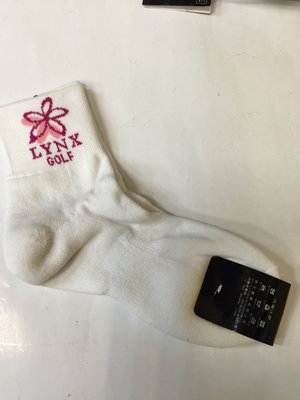 青松高爾夫 LYNX女 短棉襪-厚 白色 $300元 2雙