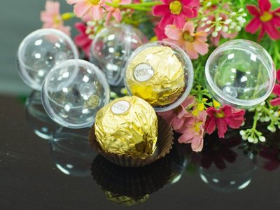 台灣製造 金莎巧克力球殼 ❤️  婚禮小物 結婚百貨 二進小物 壓克力球殼 金莎花束 氣球托 包裝球殼 費列羅 金莎
