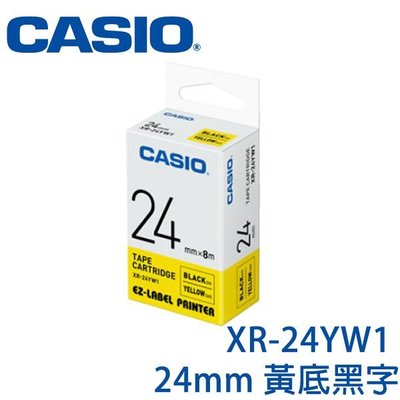 【MR3C】含稅附發票 CASIO卡西歐 24mm XR-24YW1 黃底黑字 原廠標籤機色帶