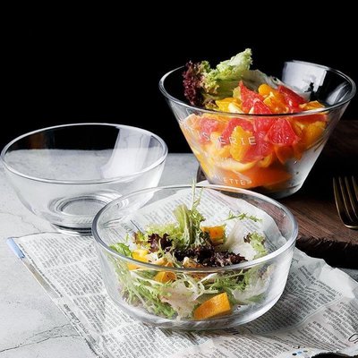 下殺 水果沙拉碗玻璃大碗家用北歐透明日式碗調料理碗蔬菜甜~滿減 優惠 限時