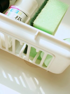 韓國進口SNAZZY浴室塑料置物架墻上瀝水架簡約免打孔海綿收納架~特價