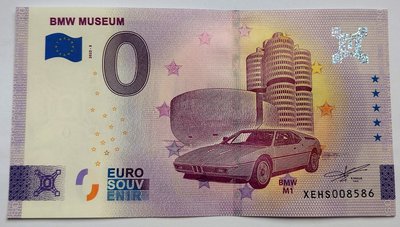 2020 - 3 德國 慕尼黑 BMW M1 收藏 Europa Series 歐洲 0 歐元 Euro 紙鈔 幣