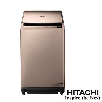 【免卡分期】HITACHI日立家電 10公斤直立躍動式洗脫烘變頻洗衣機 香檳金SFBWD10W