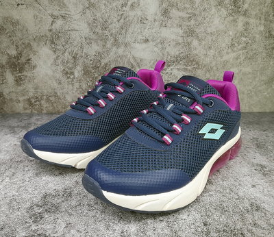 LOTTO樂得義大利第一品牌 女鞋 Shiny 閃耀 氣墊 運動鞋 跑鞋 2686深藍紫
