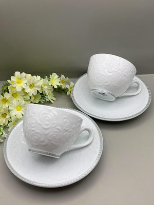 日本narumi/鳴海.浮雕玫瑰咖啡杯.絕版咖啡杯.厚瓷.杯