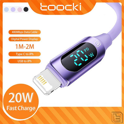 Toocki 3A 20W Type C 轉 10S 快速充電線 2.4A USB 轉 10S 數據線,帶 LED 數顯