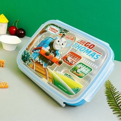 【正版】韓國 湯瑪士小火車 四格 不鏽鋼 餐盤 附蓋