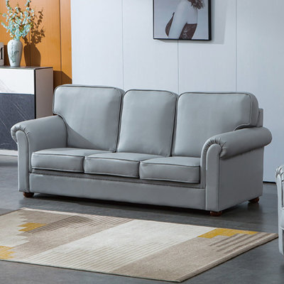 【優比傢俱生活館】22 便宜購N-2109型雅典娜灰色平紋耐磨皮沙發組1+2+3沙發-3人/三人沙發 SH005-4