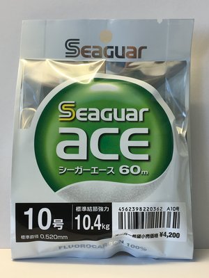 [SEAGUAR 碳纖線]--日本製 Seaguar ace #10號 60m-- 子線 卡夢線[魚彩釣具]