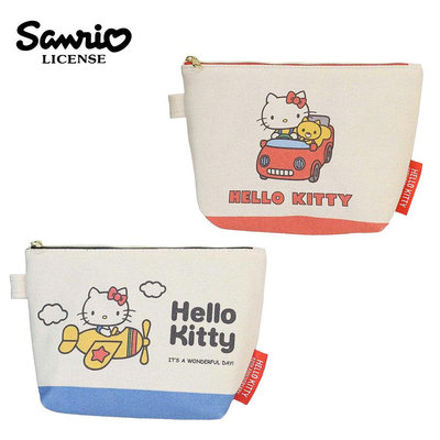 凱蒂貓 50周年 帆布 船型 化妝包 收納包 鉛筆盒 筆袋 Hello Kitty 三麗鷗 Sanrio 日本正版 580759 580766