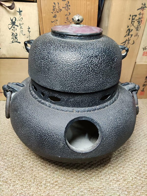 日本回流 鬼面風爐 鐵釜一套。