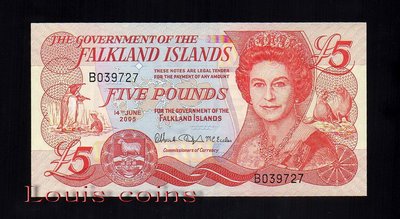 【Louis Coins】B044-Falkland Islands-2005福克蘭群島紙鈔.5 pounds(154)