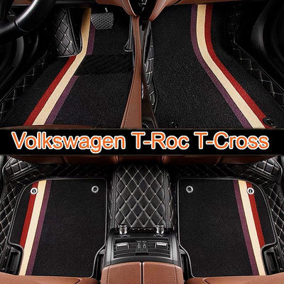 (現貨)工廠直銷適用Volkswagen T-Roc T-Cross 全包圍雙層皮革腳墊 腳踏墊 隔水墊 包覆式汽車腳踏（滿599免運）