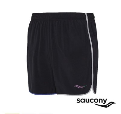 Saucony 索康尼 男款 DASH 5吋 SHORT 短跑競速短褲 炭灰色  黑色 -SCSAM800286
