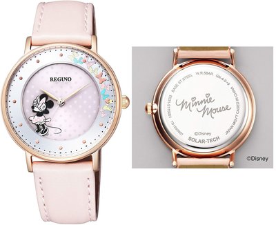 日本正版 CITIZEN 星辰 REGUNO 迪士尼 米妮 KP3-163-10 手錶 太陽能充電 皮革錶帶 日本代購