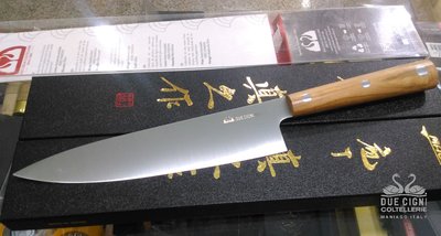 E雙鵝牌牛刀/(單刃)21公分主廚刀切刃~ 橄欖木手柄 義大利製造