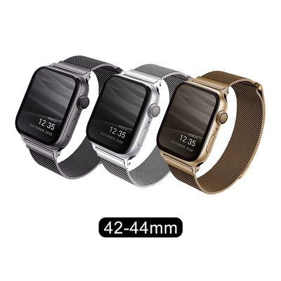Apple Watch S6 S4 S5 44mm米蘭錶帶38/40/42/44mm透氣舒適 UNIQ不鏽鋼米蘭磁扣錶帶