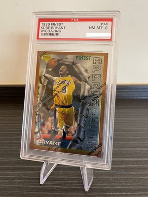 1996-97 Topps Finest Kobe Bryant RC W/ COATING PSA 8 湖人傳奇球星黑曼巴科比新人鑑定卡《膜還在未褪色》