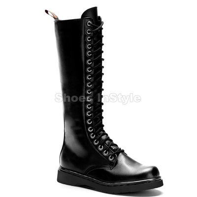Shoes InStyle《一吋》美國品牌 DEMONIA 原廠正品龐克歌德馬丁靴20孔長馬靴 有大尺碼 『黑色』