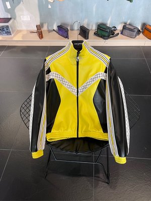 『RP精品』Louis Vuitton 路易威登 LV 黃色 運動格紋織帶 皮衣 皮外套 夾克