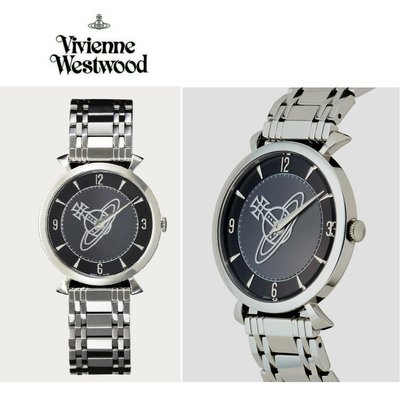 Vivienne Westwood ►土星 ORB Classic (金屬銀色×黑色) 手錶 中性錶｜100%全新正品｜日本限定!