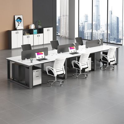 現代簡約桌子桌椅組合雙人電腦桌職員辦公桌四人位辦公室員工位