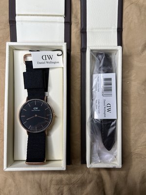 官網真品台灣發貨 DW Daniel Wellington 36MM 黑底玫瑰金 男錶 女錶 手錶 腕錶-B5-101