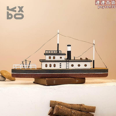 【現貨】YBOX木製裝飾可愛立體帆船復古木質工藝禮品擺飾船木雕模型擺件兒童禮物