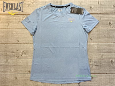 塞爾提克~美國EVERLAST 女生 運動T恤 短袖衣服 輕量 吸濕快排 天藍色