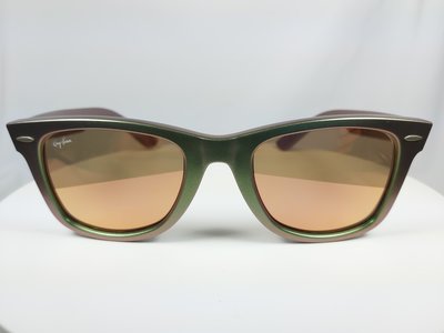 『逢甲眼鏡』Ray Ban雷朋 全新正品 太陽眼鏡 炫綠方框 水銀粉紅鏡面【RB2140F-6109/22】
