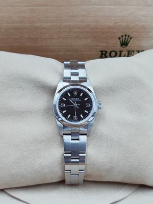 (W024)ROLEX 勞力士 黑面 76080 不鏽鋼 女錶