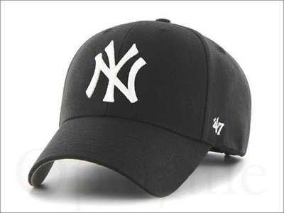 NEW YORK YANKEES 47 BRAND MVP 美國職棒洋基隊黑色棒球帽 鴨舌帽明星藝人最愛愛COACH包包