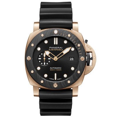 接單代購 PANERAI PAM01070 沛納海 Submersible 手錶 機械錶 44mm 黑面盤 黑橡膠錶帶